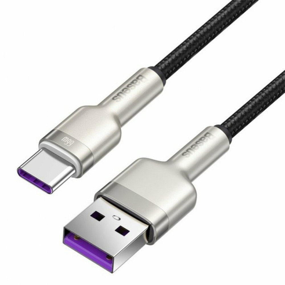 Кабель Baseus Cafule Series Metal Data Cable USB to Type-C 66W 1m Black Київ - фото 2