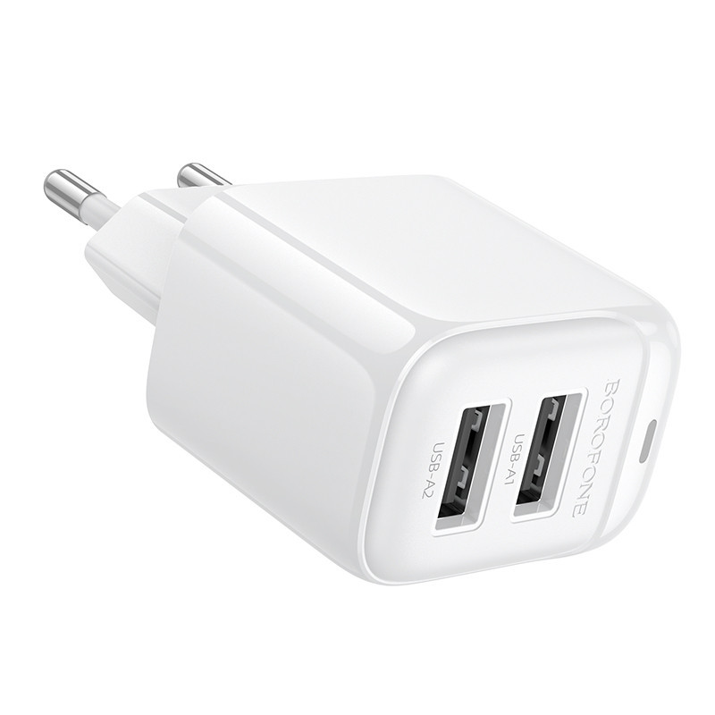 Мережевий зарядний пристрій BOROFONE BAS41A Potential dual-port charger White Одеса - фото 5