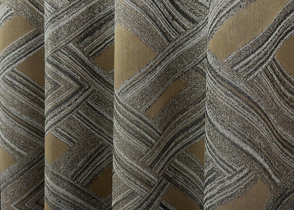 Комплект готовых штор VR-Textil Жаккард Mystery № 1622ш Капучино с золотистым 150х290 см 2 шт (33-0542) Киев - изображение 7