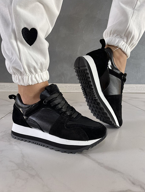 Кросівки жіночі ARLEN КК-ЛВ чорні (весна-осінь, шкіра+замша натуральна) (5005) 37р.38р.39р. 39 Коломия - фото 1