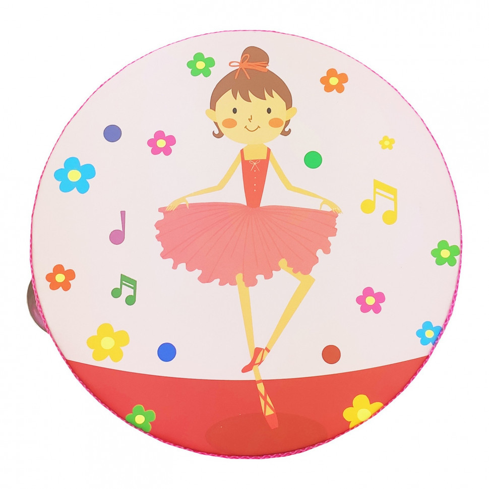 Дерев'яна іграшка Бубен MD 0367 15 см  Балерина Вінниця - фото 1