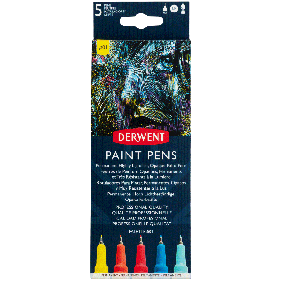Набор цветных ручек PAINT PEN PALETTE No1 5шт Derwent Киев - изображение 1