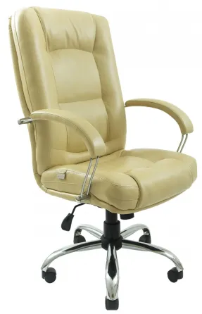 Офісне Крісло Керівника Richman Alberto Madras Cream Хром М2 AnyFix Кремовий Київ