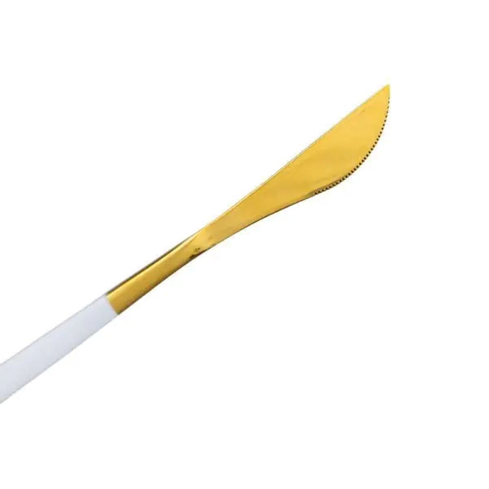 Набір столових ножів 6 штук ножі сервірувальні столові 22.5 см Білий із золотом HP-20-11 Коломия - фото 2