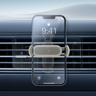 Универсальный автодержатель Baseus 4.7-6.7" Steel Cannon 2 (на решетку) creamy-white (SUGP000002) Винница - изображение 8