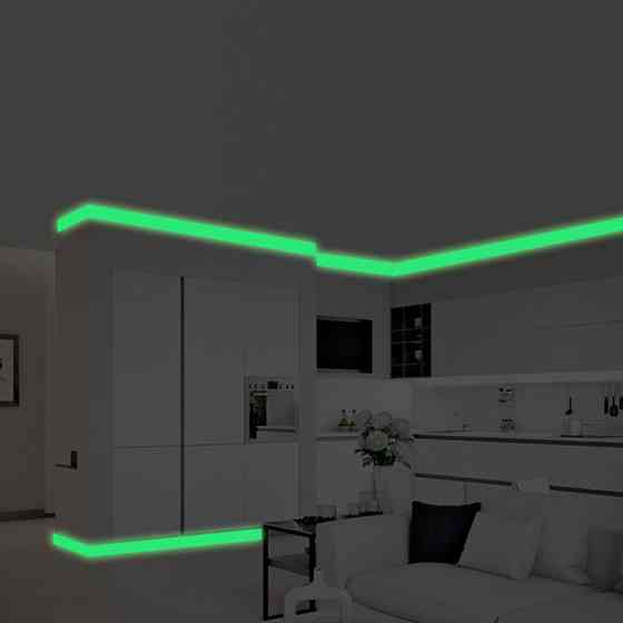 Люмінесцентна наклейка смужка 3 см на 300 см салатовий Київ