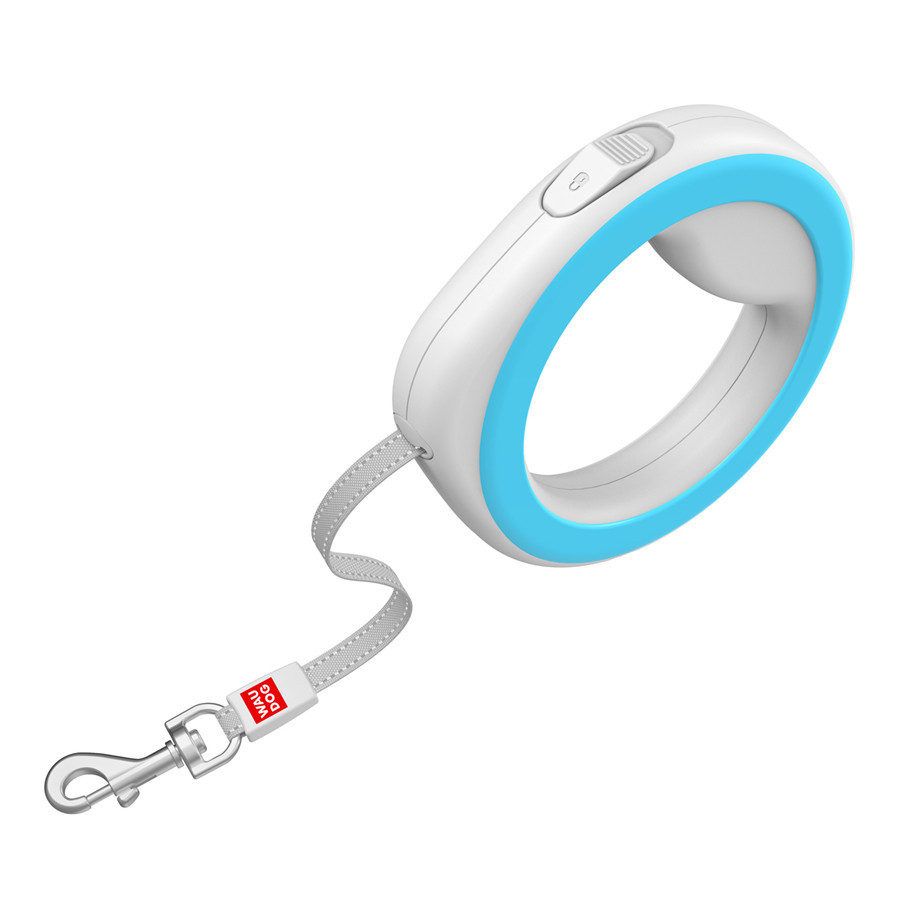 Поводок-рулетка для собак WAUDOG R-leash, круглая, XS-M, до 40 кг, 2,9 м, светоотражающая лента голубой Киев - изображение 4