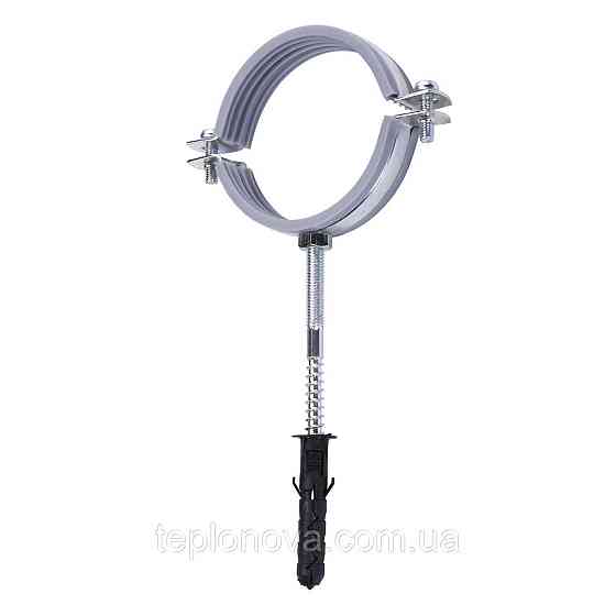 Хомут у зборі CR 2 1/2" (70-80 мм) з гвинтом-шурупом 8*100 і дюбелем у уп., сірий Чернівці