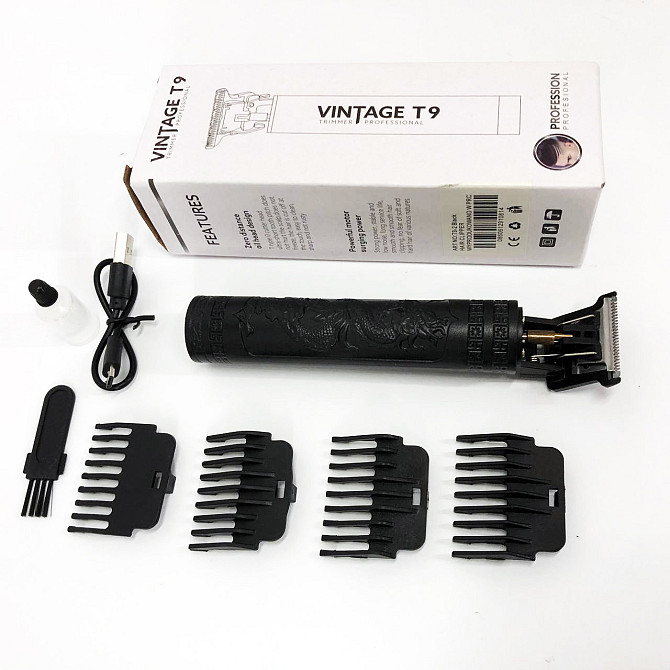 Машинка для стрижки волосся Vintage T9-2 BLACK AV-462 4 насадки Київ - фото 7