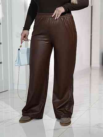 Прямые кожаные штаны на меху Choice 50-52, Шоколадный Киев