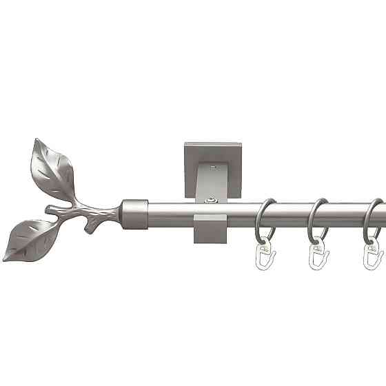 Карниз Orvit Листок Троянди металевий однорядний техно гладка труба кільце металеве Сатин 19 мм 200 см (00-00027288) Львів