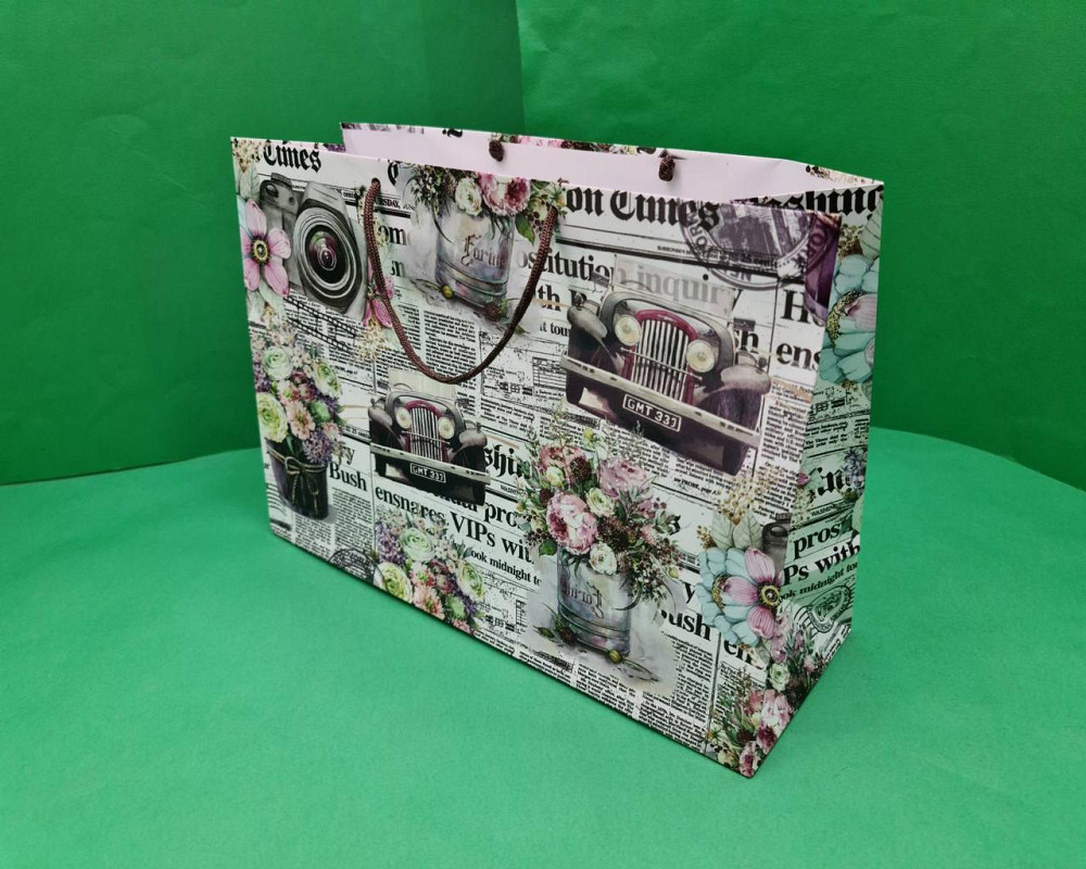 Паперовий великий горизонтальний пакет 36/22/10 (артBG-100) (12 шт.) Харків - фото 1