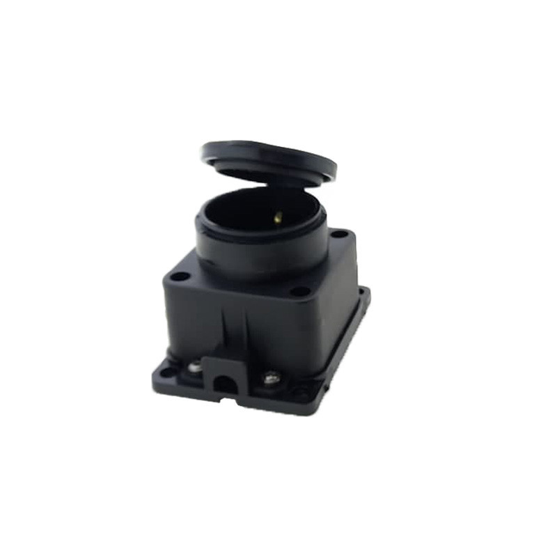 Розетка настенная с заземлением с крышкой, каучук, черный Днепр - изображение 5