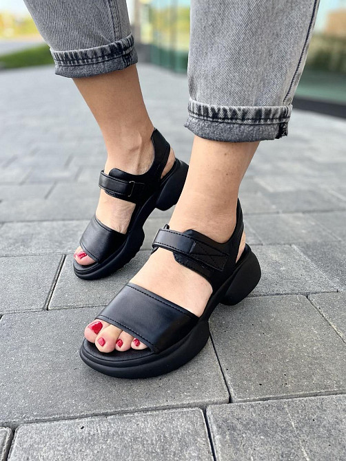 teona Босоніжки жіночі TEONA 108 чорні (літо, шкіра натуральна) (4096) Коломия - фото 8