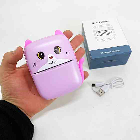 Портативний дитячий термопринтер з Bluetooth A8 Cat міні принтер для телефону Pink SA-43 Івано-Франківськ