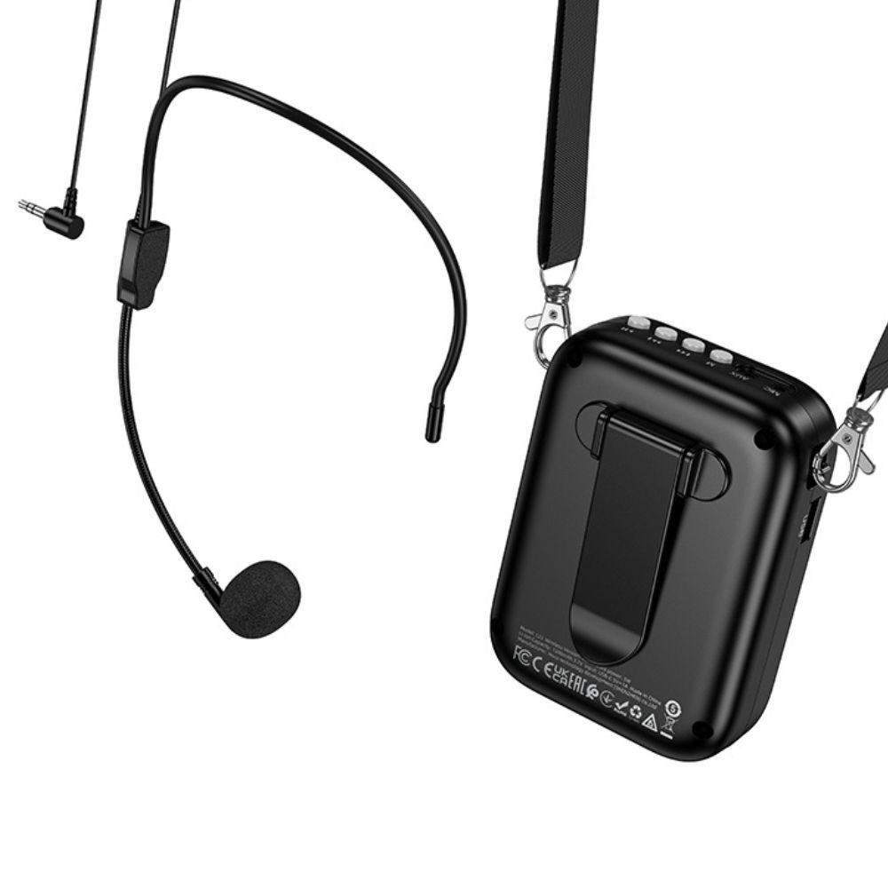 Портативная колонка с гарнитурой HOCO L23 Lemony speaker with wired microphone, 5W, Black Одесса - изображение 6