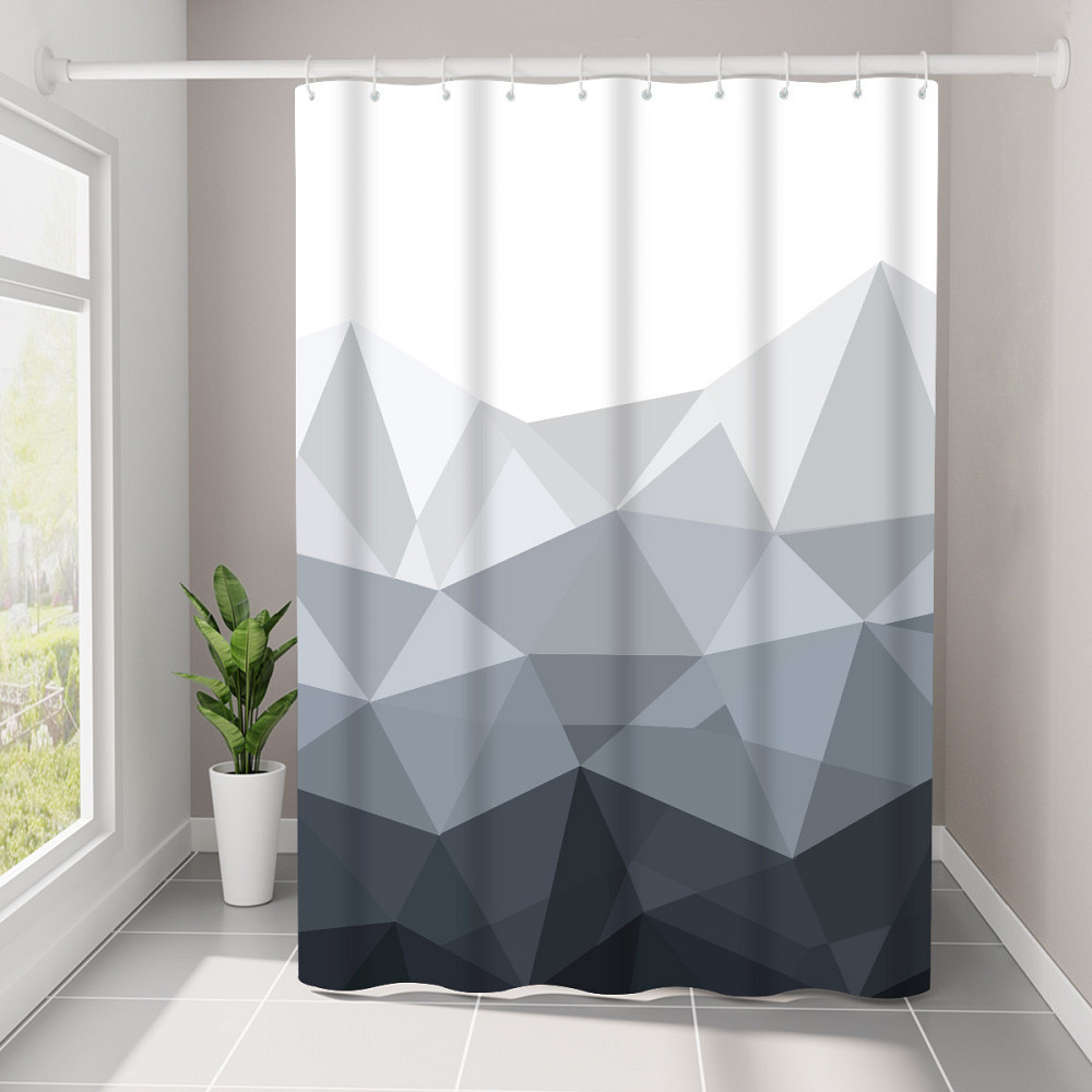 Шторка для ванной комнаты Bathlux 180 x 180 см с водоотталкивающим покрытием, белая с черным принтом Каменец-Подольский - изображение 1