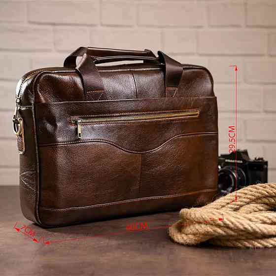 Сумка чоловіча під ноутбук Vintage 14669 Коричнева Київ