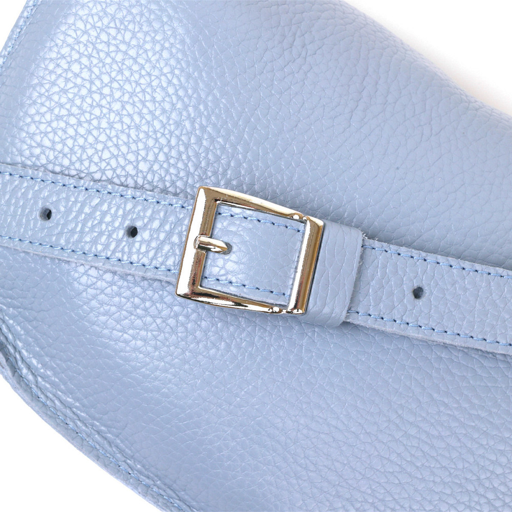 Зручна шкіряна жіноча бананка Shvigel 16374 Блакитний Київ - фото 7