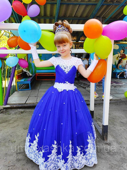 Длинное нарядное платье Кружево-крылышки на 6-8 лет Кривой Рог - изображение 3