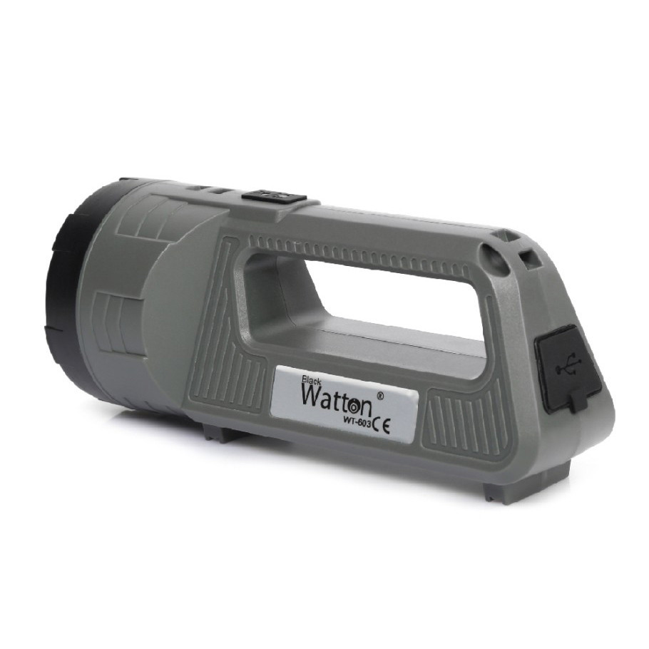 Акумуляторний світлодіодний ліхтар-прожектор WATTON WT-603 ліхтарик з USB кабелем та функцією PowerBank Кам'янець-Подільський - фото 6