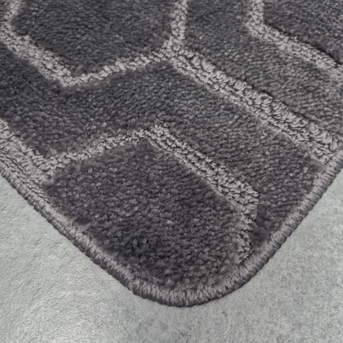 Набір килимків для ванної 2шт 60*100см+50*60см U-виріз Соти Standard сірий поліпропілен Дариана Житомир - фото 5