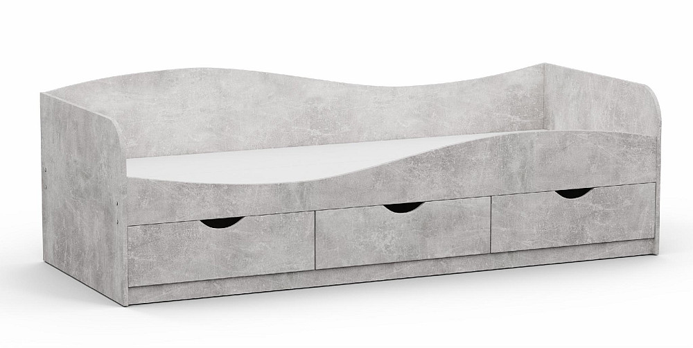 Кровать односпальная L-9, Бетон, 2030х834х656 Львов - изображение 1