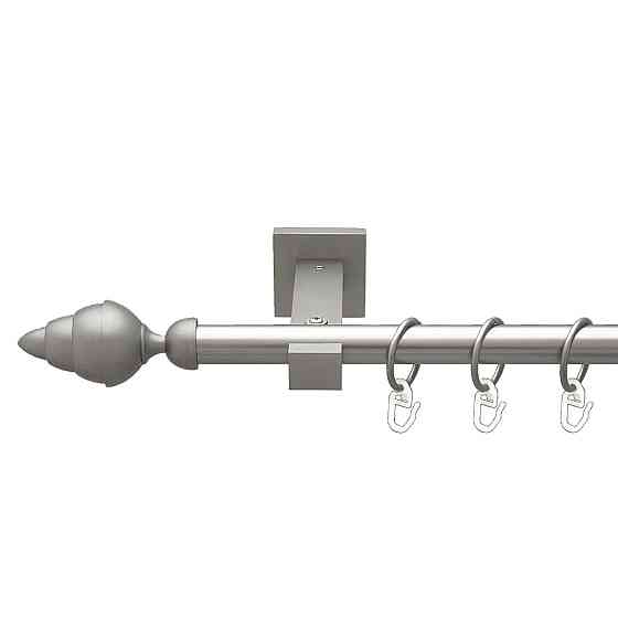 Карниз Orvit Треві металевий однорядний техно гладка труба кільце металеве Сатин 19 мм 300 см (00-00027322) Львів