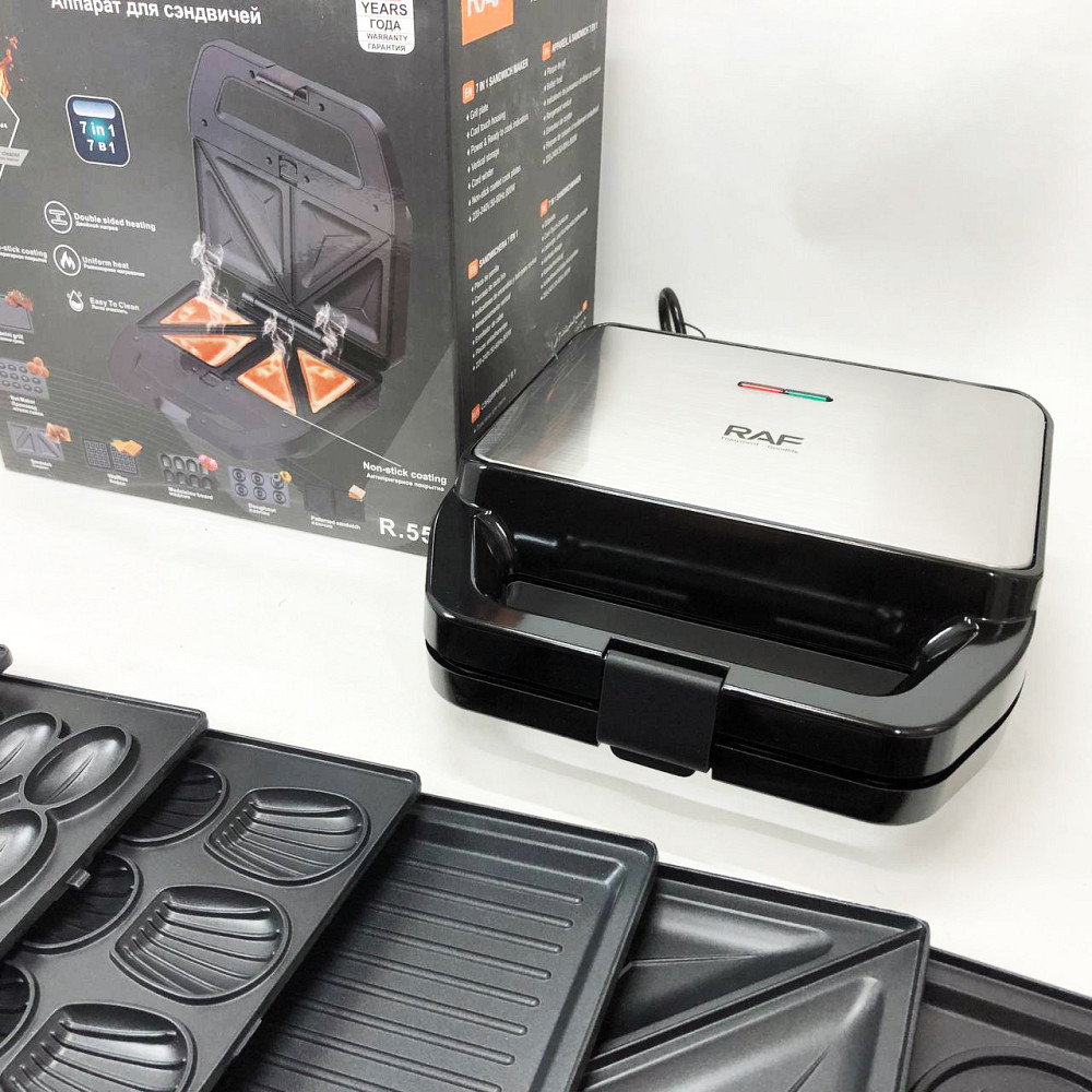Електрогриль для приготування бургерів вдома RAF R.552 – 7 в 1 800 Вт, Однопостовий контактний гриль ME-87 Львів - фото 15