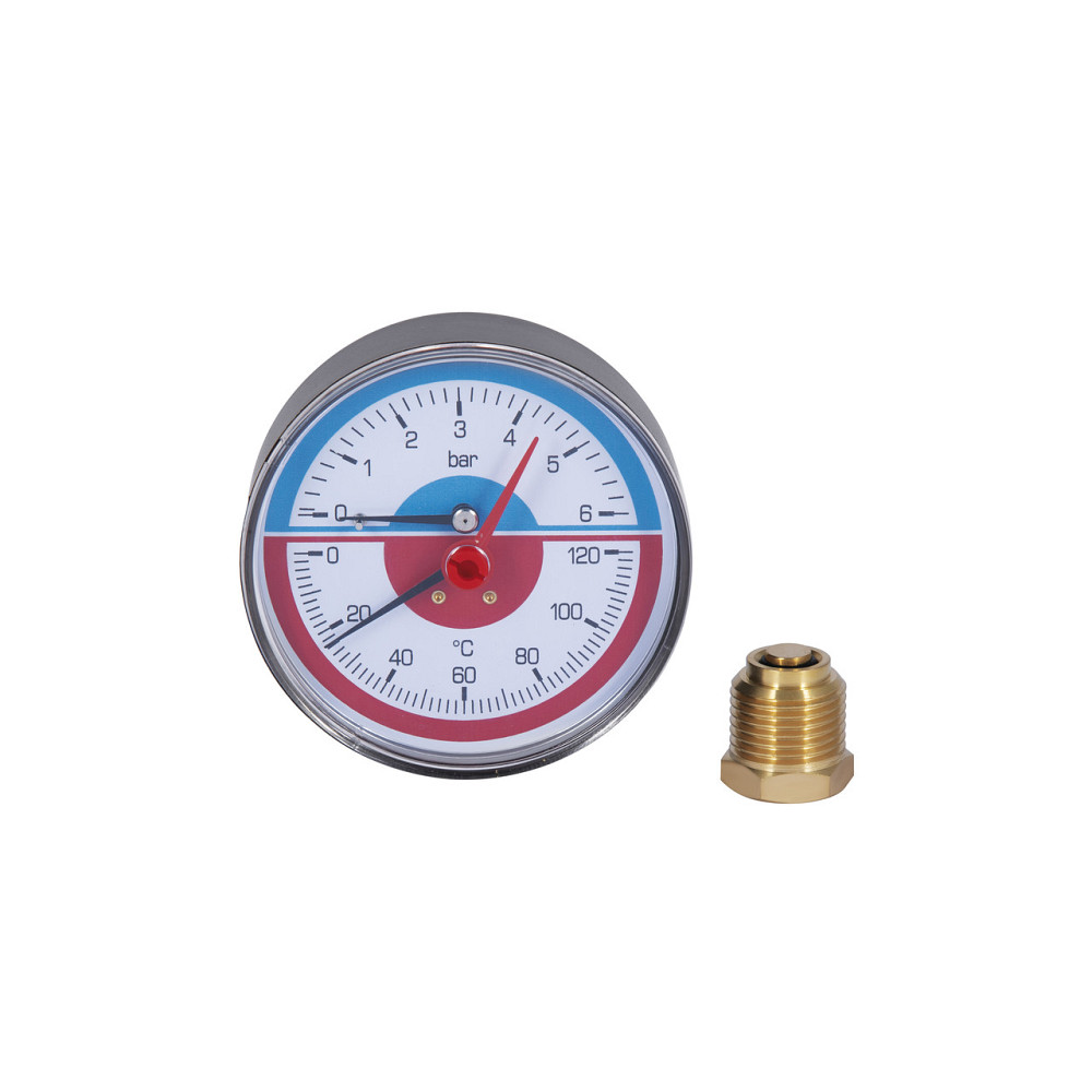 Термоанометр Icma 1/2" 0-6 барів, заднє під'єднання No259 Київ - фото 6