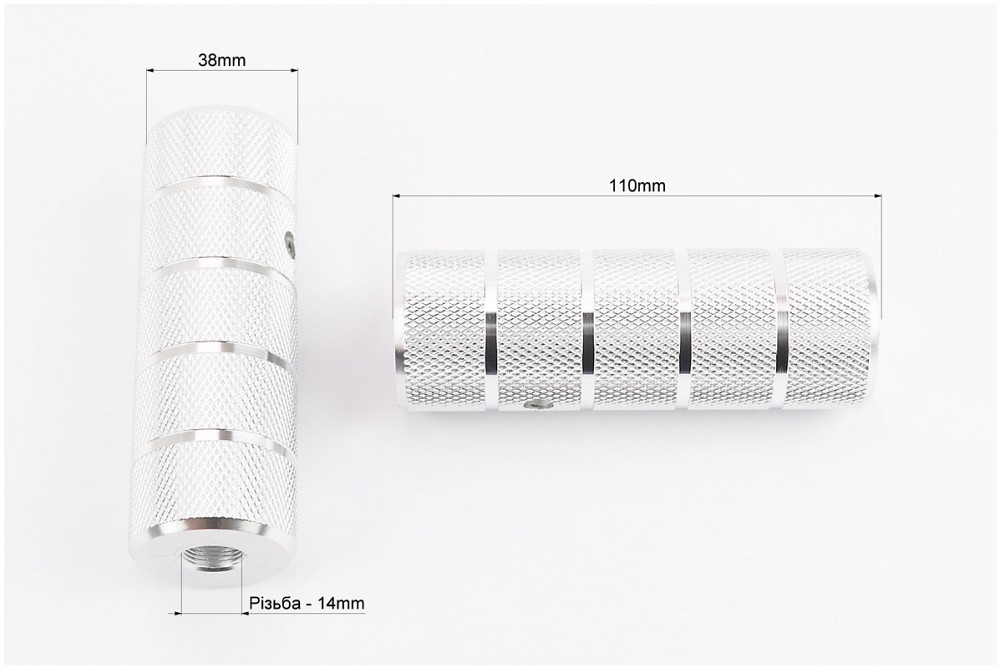 Пеги ВМХ Ø38х110мм під вісь14мм, алюмінієві, к-кт Київ - фото 2