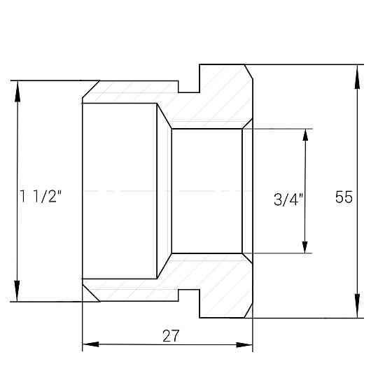 Футорка 1 1/2″х 3/4″ЗВ латунна А0753А Киев