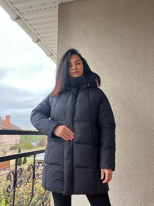 Куртка жіноча Lady Yep 9045 довга стегана з капюшоном пальто чорна, чорний, 44 Київ - фото 10