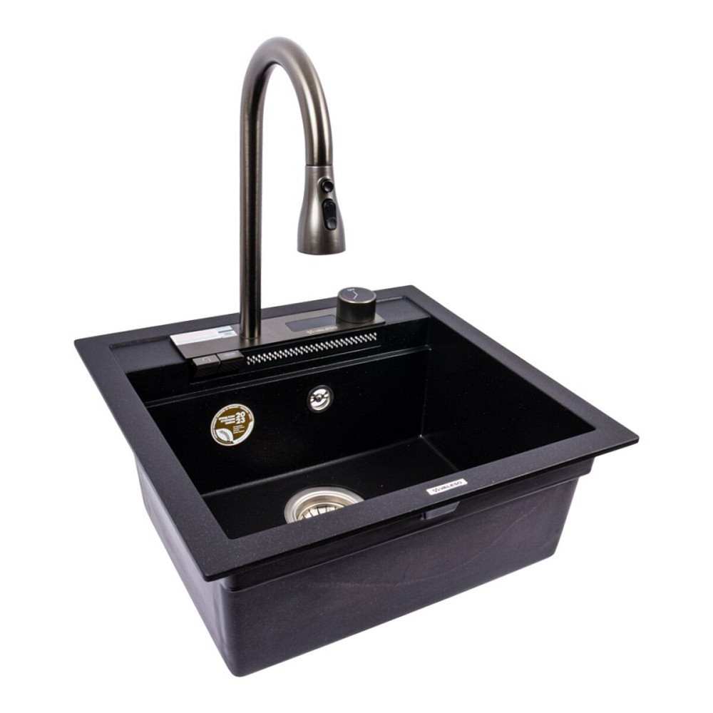 VALESO Гранітна мийка VALESO VIVA 5149 матова Чорний металік Коломыя - изображение 4