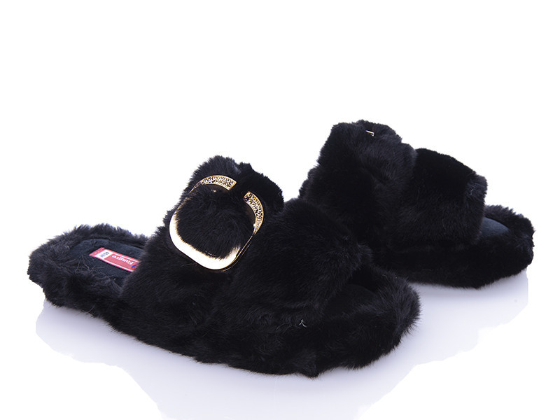 Женские тапочки домашние меховые Черный Одесса - изображение 4