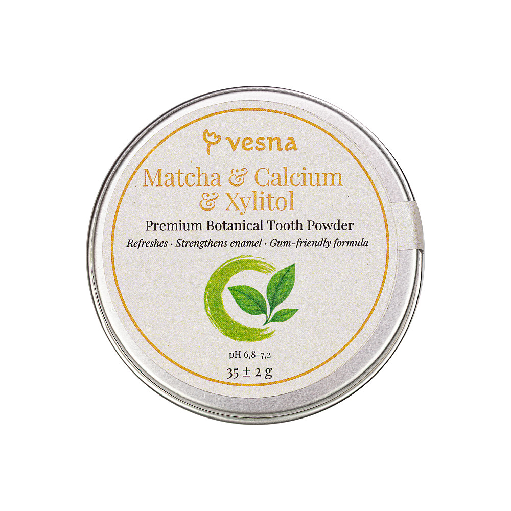 Преміальний зубний порошок Матча, кальцій та ксилітол Vesna 35 г Київ - фото 1