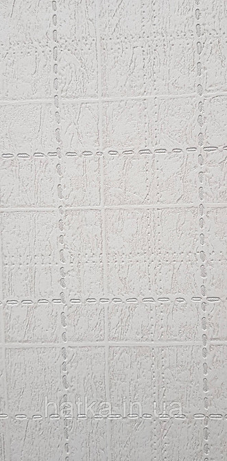 Шпалери вінілові на флізеліні AdaWall Signature1.06х10 під шкіру смуги структурні білі молочні Київ - фото 3