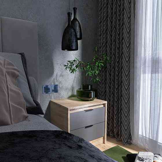 Тумба приліжкова Еверест Сіті-450 45,2х38х44,2 см Дуб сонома/Графіт (DTM-071089) Львів