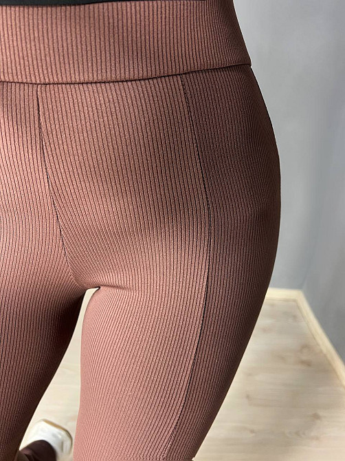 Лосини жіночі Prenses 535 з високою посадкою та розрізами кльош коричневі, коричневий, XL Київ - фото 3