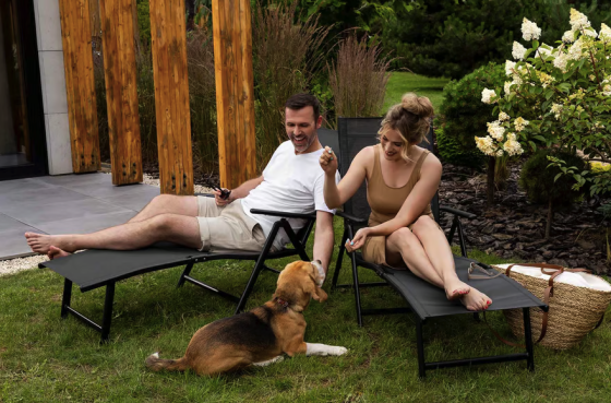 Садовий шезлонг з алюмінієвою рамою Di Volio Bolzano сірий Киев