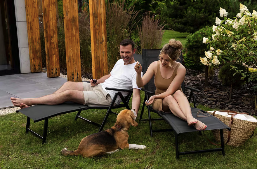 Садовий шезлонг з алюмінієвою рамою Di Volio Bolzano сірий Київ - фото 3