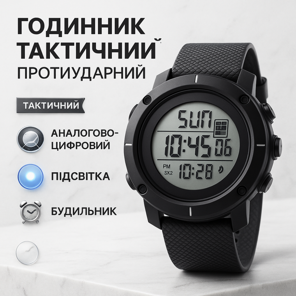 Годинник для кемпінгу та відпочинку, Електронний наручний годинник чоловічий тактичний HU-18 Львів - фото 16