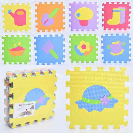 Дитячий килимок Мозаїка "Предмети" MR 1275, 9 деталей, EVA, 30х30 см Вінниця