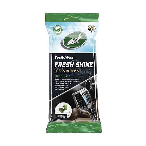 Салфетки для салона (с ароматом Весенняя свежесть) Turtle Wax Fresh Shine Spring Gloss Wipes, 24 шт Ковель