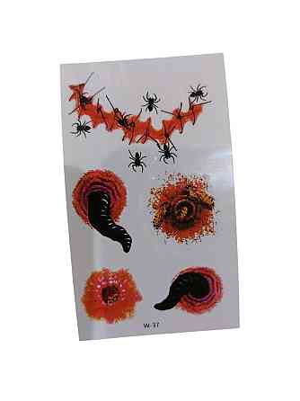 Тату Хелловін наклейки павуки та рани 10 на 6 см червоний Київ