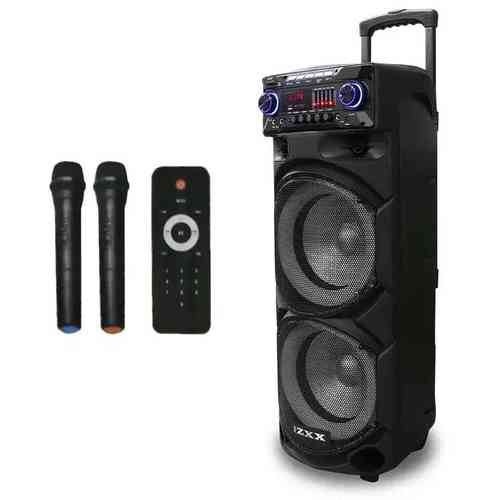 Музична колонка ZXX-9292 акумуляторна акустична система з 2-ма радіомікрофонами пульт управління EP-69 Львів