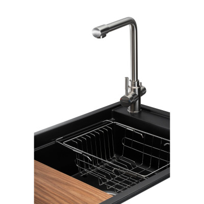 Мийка кухонна GRANADO Optimal Artes black shine (+ змішувач Badalona LUX inox + дозатор Redondo inox + ко (ksg1201) Вінниця - фото 6