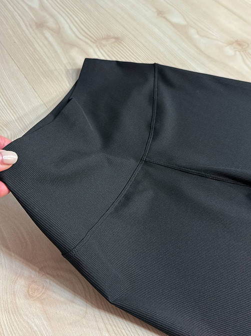 Шорти жіночі Kenalin 500-4 велосипедки рубчик з широким поясом тонкі чорні, чорний, SM Київ - фото 4