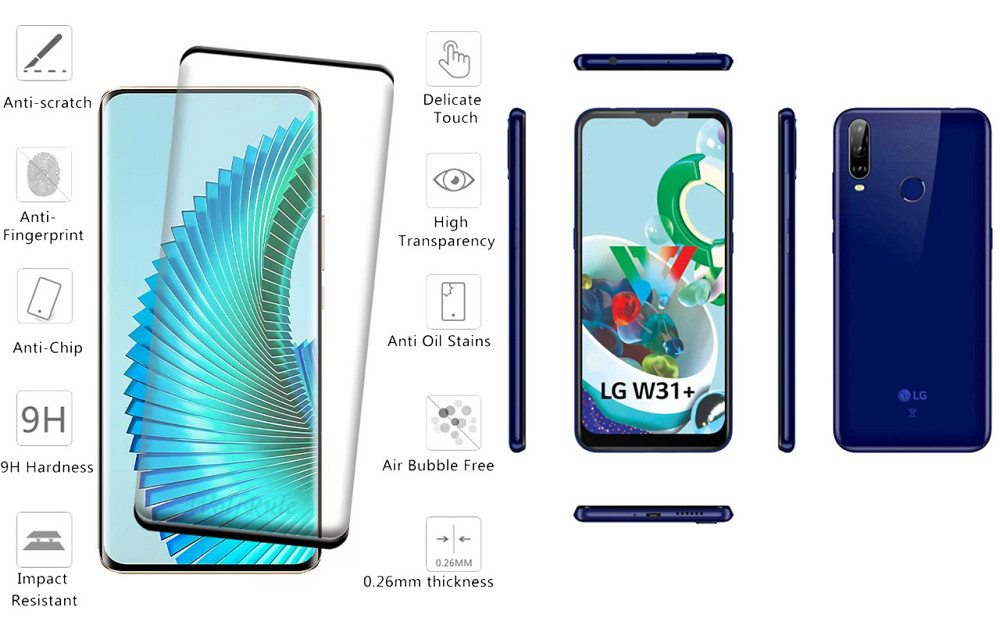 Захисне скло HyperGlass Pro для LG W31, LG W31 Plus – максимальна чутливість та захист Київ - фото 2