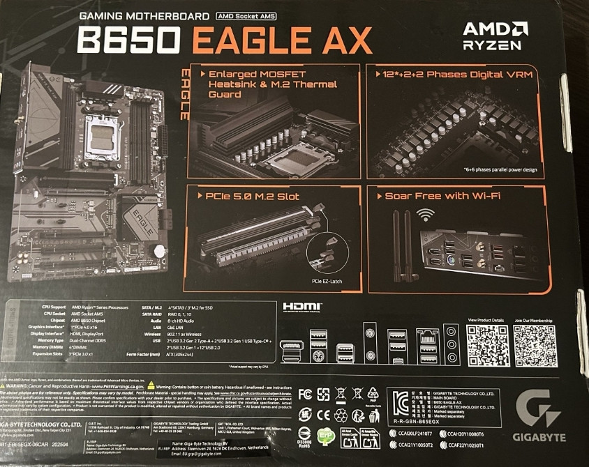 Материнська плата Gigabyte B650 EAGLE AX (sAM5, AMD B650) Харків - фото 5
